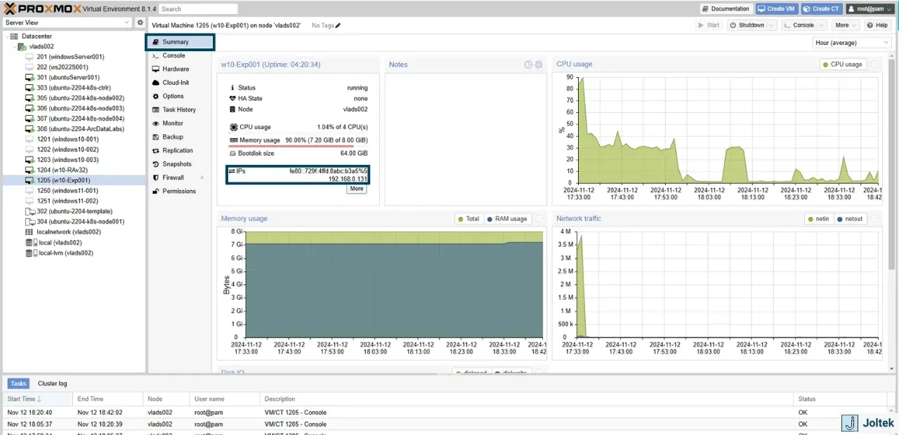 Installing a windows vm on a
