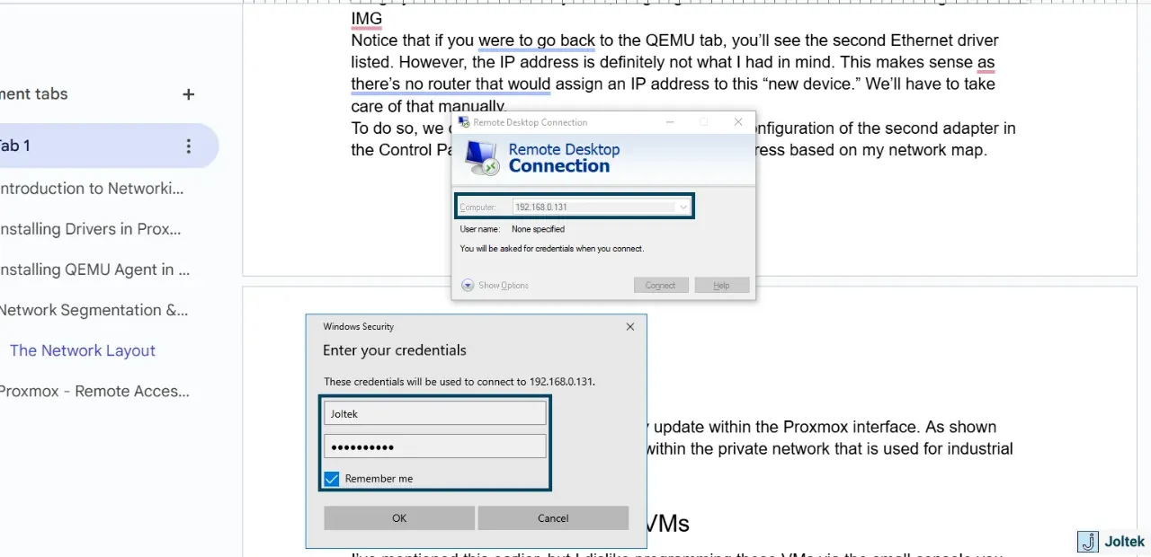 Installing a windows vm on a
