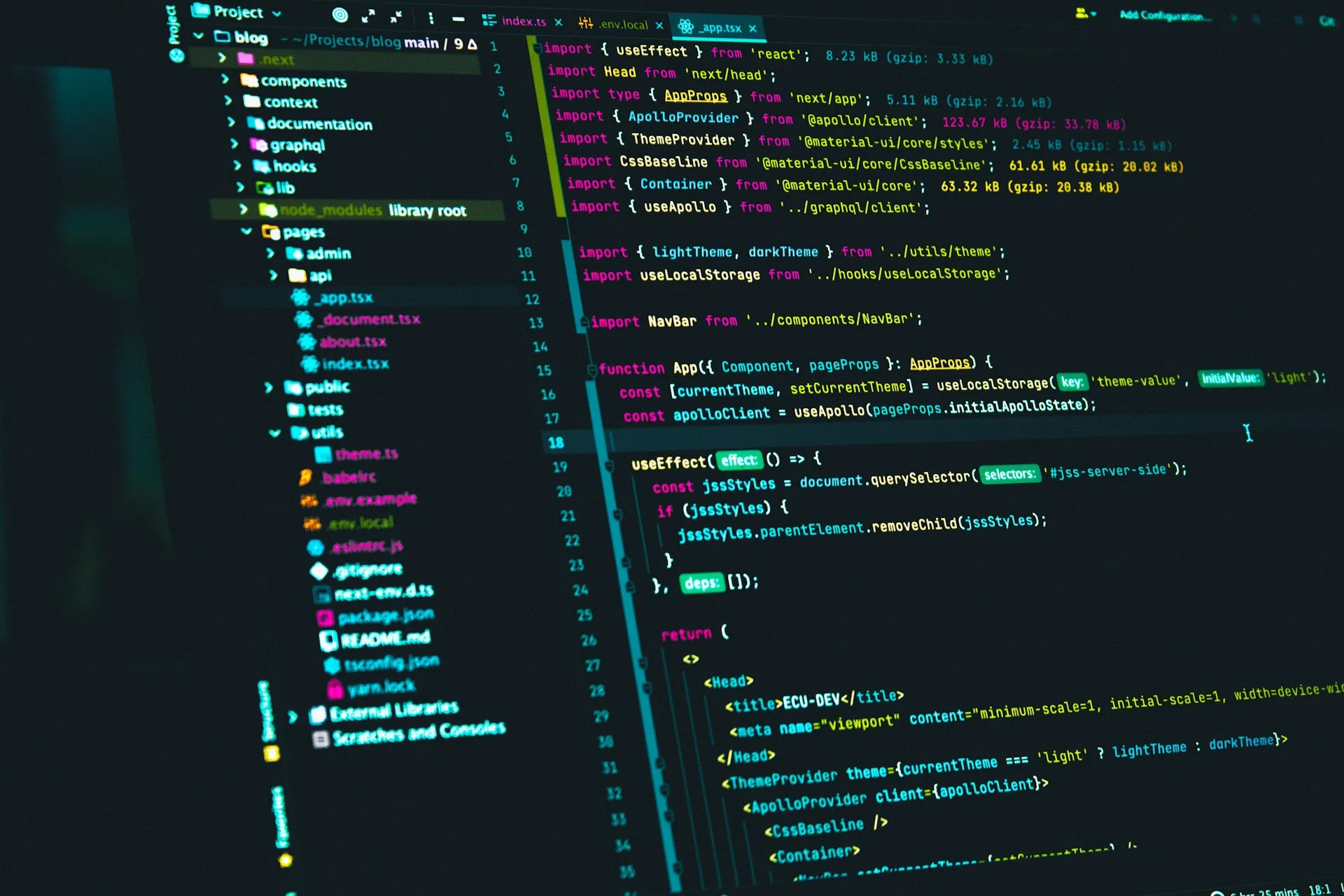 With JMS, AMQP and REST, application code stays on a standard interface; the Solace-specific part shrinks to connection settings that operations can change. Code editor in a dark theme showing a project file tree and source code