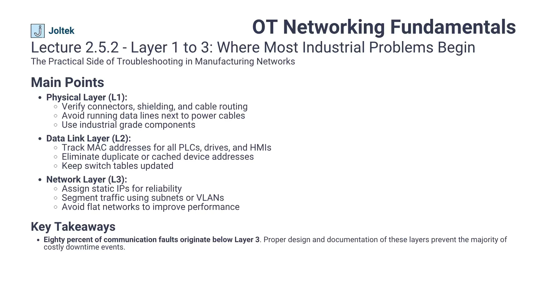 Lecture 2 5 2 layer 1 to 3 where most industrial problems begin